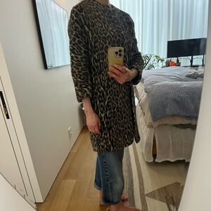 Isabel Marant Emmett Wool Leopard Coat Size FR 40/ US 8 Beige Black